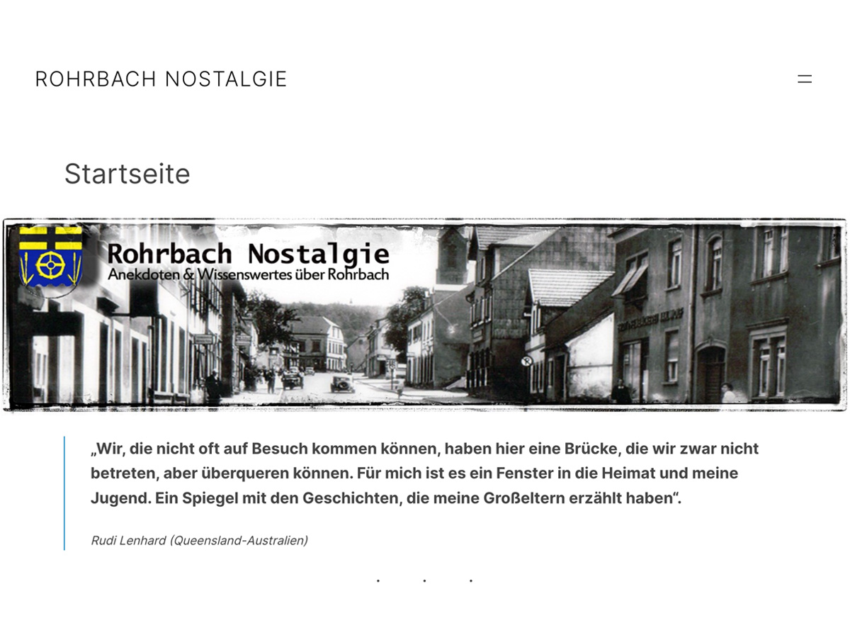 Heimat-Blog Rohrbach Nostalgie