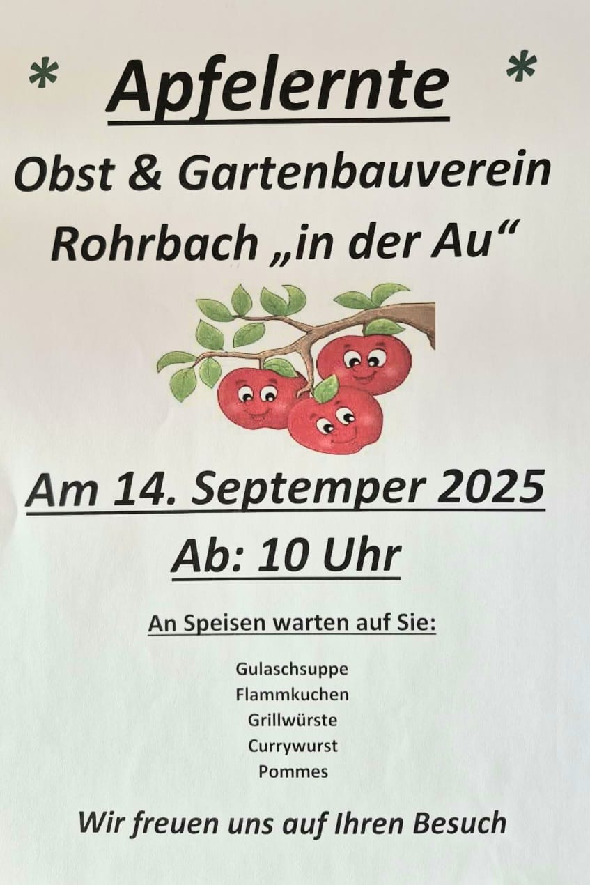 Apfelernte 2025 Obst- & Gartenbauverein Rohrbach (Saar)