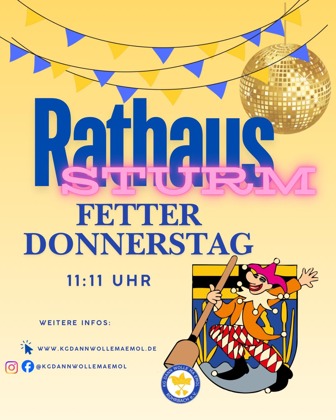 Plakat Rathaussturm Rohrbach (Saar) 2026
