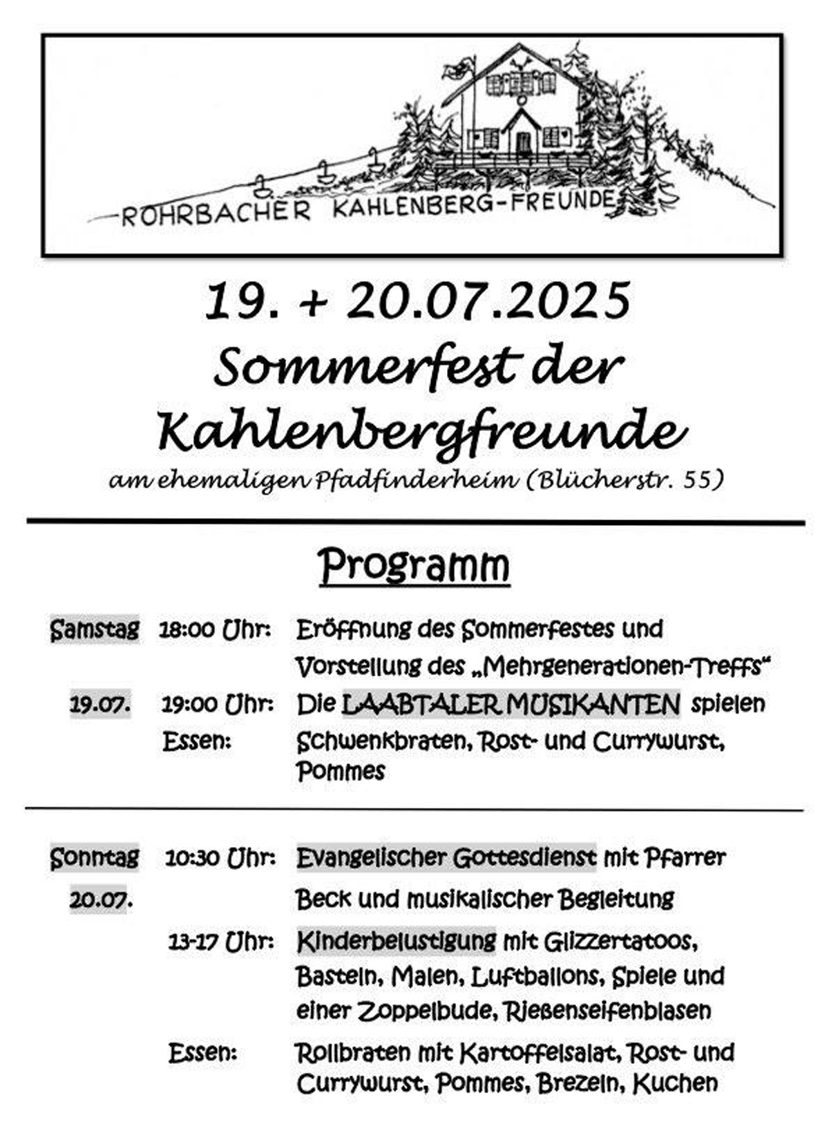 Sommerfest der Rohrbacher Kahlenbergfreunde 2025