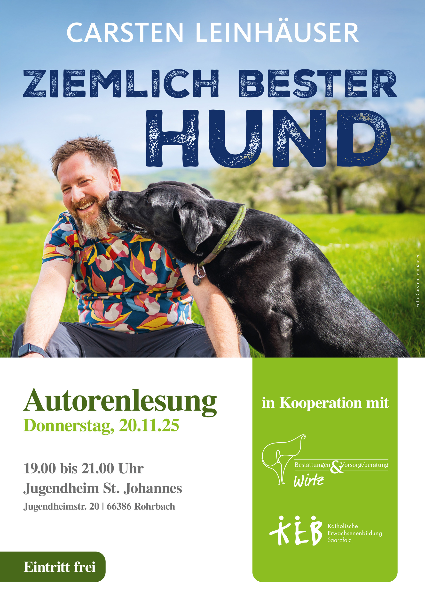 Lesung "Ziemlich bester Hund" mit Carsten Leinhäuser in Rohrbach (Saar)